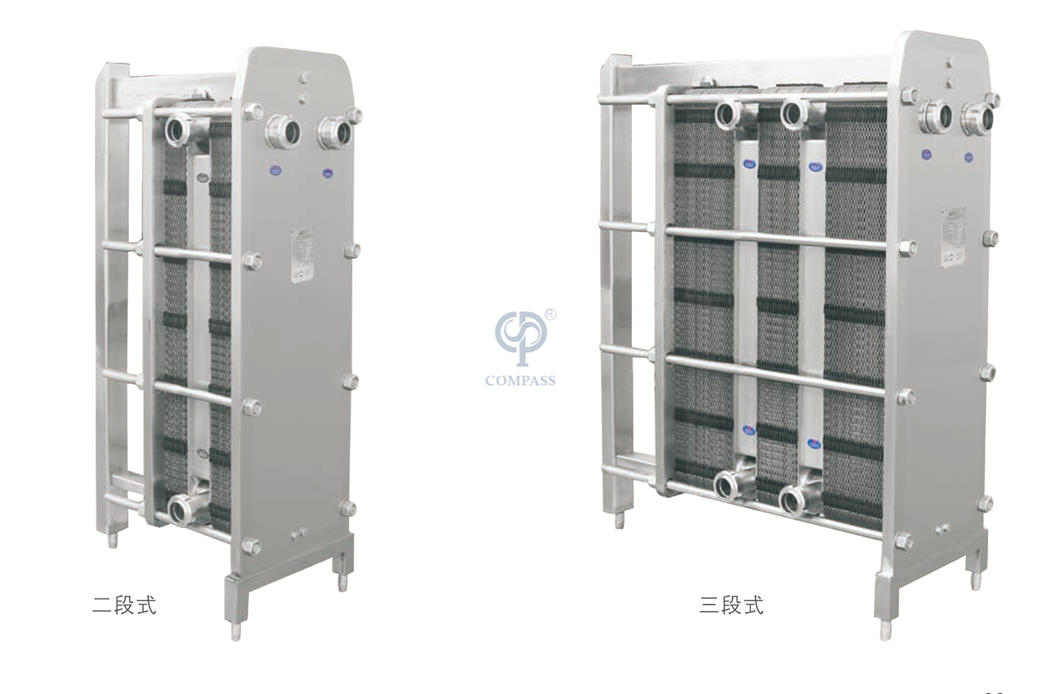 Cambiador de calor de placas de tres etapas de etapas múltiples de acero inoxidable para pasteurización de leche